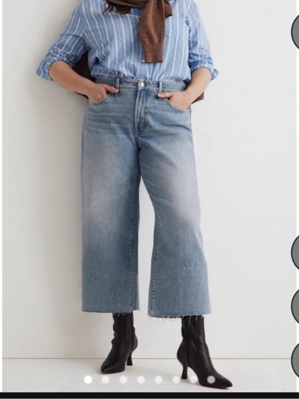 Madewell Light Blue Wide-Leg Cropped Jeans
